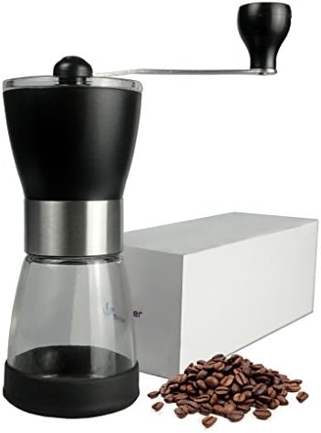 Naxer Manual Coffee Grinder Ceramic Coffee Mill for Original Taste Turkish Coffee with Antiskid Bottom Bumper