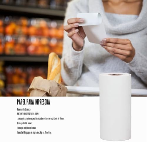 Papel térmico de recibo de 80x40 mm, rolos de recibo de papel térmico de 11 metros de comprimento, papel de impressora térmica, mini rolo de papel de impressão e adesivo autoadesivo imprimível