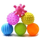 HILIROOM Textured Ball Set Baby | Sensory Balls Kids | Baby Squeeze Balls | Soft Balls Toddler Set of 6 Packs with BB Sounds for Babies Toddlers Boys Girls