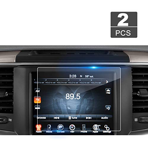 2 Pack LFOTPP for Dodge Ram 1500 2500 3500 2013-2018 Uconnect Tempered Glass Protector Special for 8.4 Inch in-Dash Center Navigation Display Screen