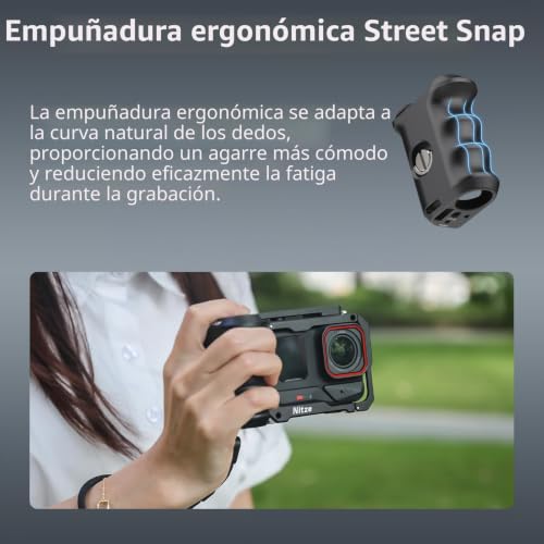 Nitze Xplorer Grip Kit for Insta360 Ace Pro 2/Ace Pro/Ace, Xplorer Grip Pack with Ace Pro 2 Cage, Cold Shoe Shutter Button, Compatible with Vertical and Horizontal Shooting - T-IN04B