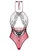 Avidlove Women Bodysuit Lingerie Deep V Halter Lace One Piece Teddy