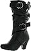 Link Little Girl's Pauline-38 Kitten Heel Boots With Decorative Buckles