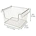 mDesign Stackable Metal Basket for Kitchen Storage - Large Wire Farmhouse Bin Basket w/Handles for Pantry - Stacking Wire Basket Organizer for Food, Drinks - Hyde Collection, 3 Pack, Satin