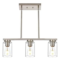 VINLUZ 3 Light Linear Pendant Light Fixture with