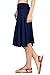 12 Ami Solid Basic Fold-Over Stretch Midi Short Skirt Navy Large