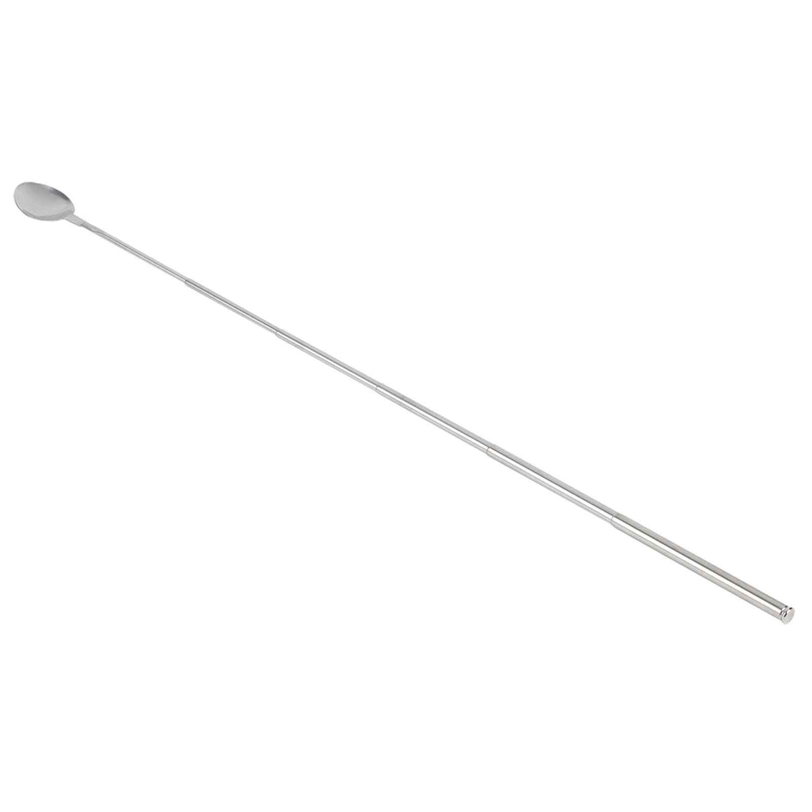 24.4in Telescopic Spoon Stainless Steel Stirring Spoon Telescopic Bar Spoon for BBQ Tableware Supplies Large Batch Cooking for Ice Cream, Coffee, Milkshakes, Juice, Tea, Drink