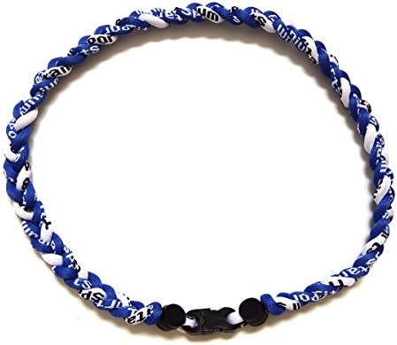 10pcs 20" Titanium Germanium Baseball Braided Necklace Sports Softball Royal Blue/White