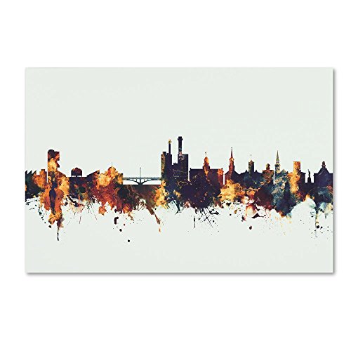 Trademark Fine Art Iowa City Iowa Skyline V by Michael Tompsett, 30x47-Inch-Inch