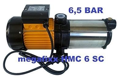 Mehrstufige Kreiselpumpe megafixx HMC6SC 1350 Watt bis 6,5 BAR - 6 Stufen - Laufräder aus Edelstahl