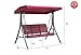 Kozyard Brenda 3 Person Outdoor Patio Swing with Strong Weather Resistant Powder Coated Steel Frame and Textilence Seats(Red)
