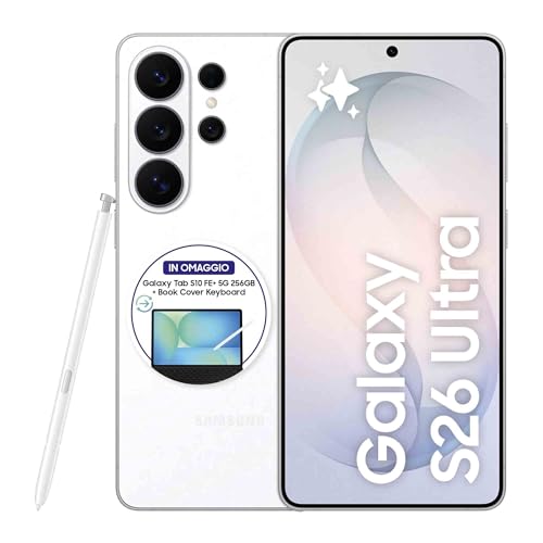 Samsung Galaxy S26 Ultra Smartphone AI, 512GB, 3 anni di Garanzia, Privacy Display Integrato, Processore Potente, Assistente Foto, Camera 200 MP, 5000 mAh, White [Versione italiana]