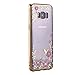 Galaxy S8 Plus Case, LONTECT Floral Butterfly Graden Design Pattern with Bling Diamond Clear Soft TPU Gel Slim Back Case Cover for Samsung Galaxy Galaxy S8 Plus - Gold