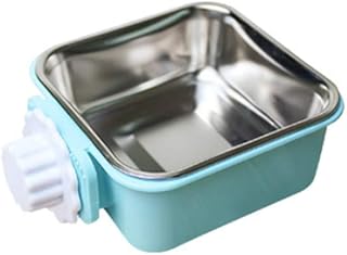 Ycncixwd 1 Set Haustier Futterspender Katzen Hunde Futternapf Edelstahl Hund Käfig Hängefeste Haustiere Waschbecken