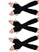3 Pairs Winter Long Fingerless Gloves Knit Elbow Length Gloves Thumb Hole Arm Warmers for Women Girls (Black, Medium)