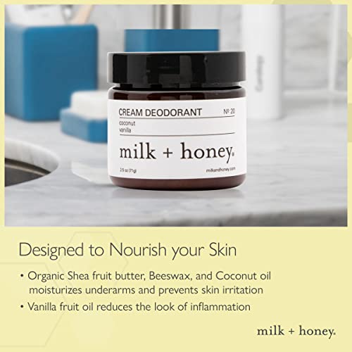 milk + honey Aluminum Free, Cream Deodorant, No. 20, with Coconut, and
