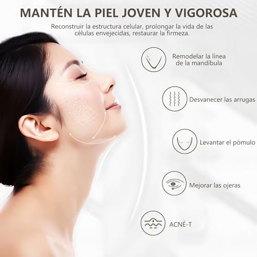 NQAXZIB Masajeador Facial Eléctrico, Ultrasonido Facial 7 en 1,con Radiofrecuencia Facial,Microcorriente EMS y Máquina con Frío Calor Fototerapia Roja y Azul,,Skincare,Estiramiento de la Piel, Cuidado Facial
