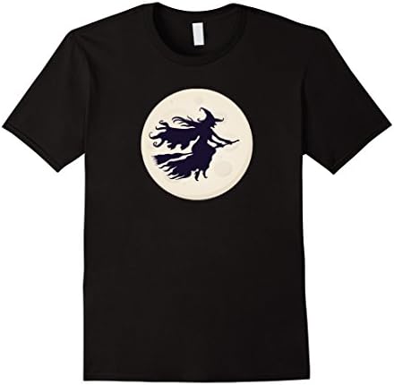 Mens Witch Flying Halloween T-Shirt 3XL Black