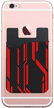 Cellcardphone Csgo │ Red & Grey Pattern Custom Phone Card Holder, ID Credit Card Wallet Phone Case Pouch Sleeve Pocket Compatible with Most of Smartphones(iPhone/Android/Samsung Galaxy)