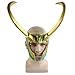 Cafele Loki Helmet Removable Horns Loki Mask Movie Thor Ragnarok for Halloween Green