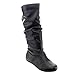 FOREVER GD90 Women's Mid-Calf Solid Color Slouch Flat Heel Boots