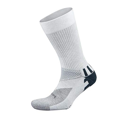 Balega Enduro V-Tech Crew Socks For Men and Women (1 Pair), White/Grey Heather, Medium