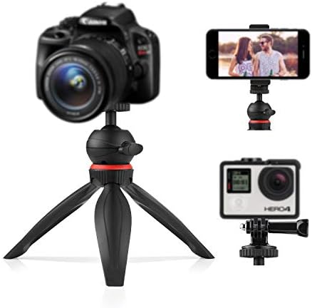 OceLander Mini Travel Tripod with 360° ball head Compatible with DSLR Camera, Gopro Hero Fusion/7/6/5/4/3+/3/2/1, iphone, Android Smartphone, Samsung gear 360, 4K Action Camera, Ricoh Theta S.