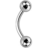Pierced Owl - Internally Threaded Implant Grade 23 Solid Titanium Curved Barbells, Sold by Piece