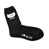 TeeHee Cat Mom Women's Cotton Crew Socks-Black