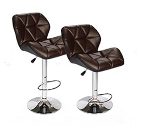 Two brown leatherette counter stools