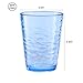 KLIFA- RIPPLE- 16 ounce, Set of 6, Acrylic Tumbler Drinking Glasses Cups, BPA-Free, Stackable Plastic Drinkware, Dishwasher Safe, Ocean Blue