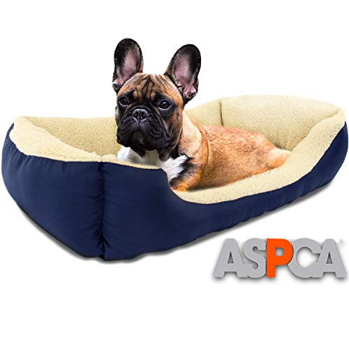 ASPCA Microtech Dog Bed, for Small to Medium Pets, Blue