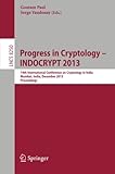 Image de Progress in Cryptology - INDOCRYPT 2013: 14th International Conference on Cryptology in India, Mumbai, India, December 7-10, 2013. Proceedings (Lectur