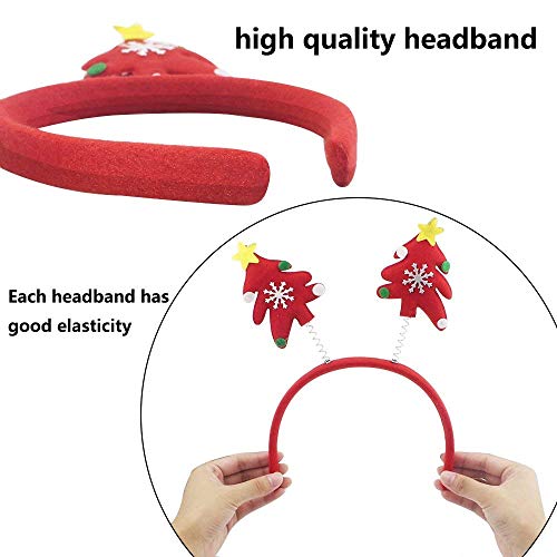 VintageBee 8 Pcs Christmas Headband Headwear Hair Band Boppers Hoops Hair Accessories for Christmas Party Supplies - Thumbnail 4