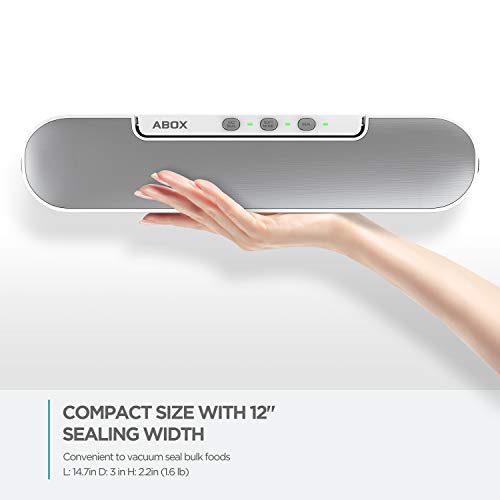 Vacuum Sealer Machine, ABOX V69 Portable Food Vacuum Air Sealing System for Food Saver Storage, Compact Design with Magnets and 10 Bags