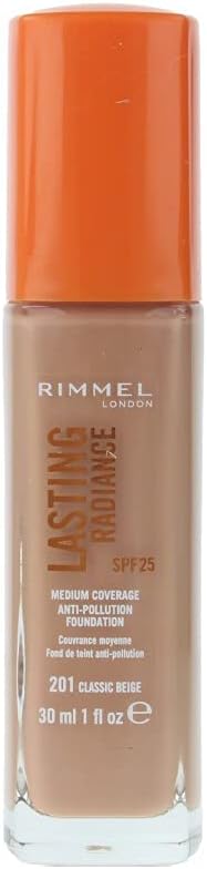 Rimmel Lasting Radiance Foundation SPF 25 Medium Coverage 201 Classic Beige
