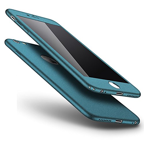 Ukayfe Protective Plastic Cover for Apple iPhone 6 / 6S 4.7 inch, 360 degree protection, Tempered Glass, PC (polycarbonate) Hard Plastic Case, [Front and Back Full Body Protection] Rubber Ultra Slim Crystal Clear Soft TPU (thermoplastic polyurethane) Gel Slim Soft Bumper Case