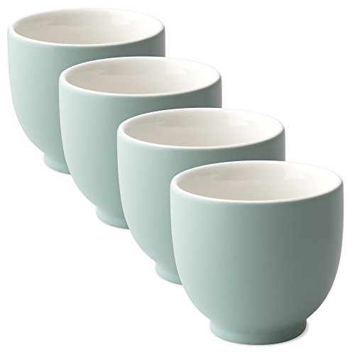 FORLIFE Q Tea Cup Satin Finish (Set of 4) 7 oz./207ml, Minty Aqua