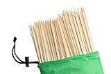 Cuisinelogic Bamboo Marshmallow S'Mores Roasting Sticks 36 Inch 5mm 110 Premium Heavy Duty Skewers With Fabric Storage Bag-All Natural