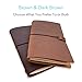 Refillable Leather Travelers Notebook - Standard Size Travel Journal with Lined Insert, 8.5 x 4.5 Inches, Brown