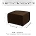 SUBRTEX Stretch Storage Ottoman Slipcover Oversize Spandex Elastic Rectangle Footstool Cover for Foot Rest Stool in Living Room (XL, Chocolate)