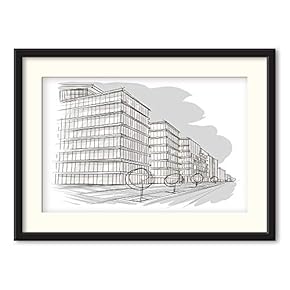 Black Paper Framed for Living Room Bedroom Black...