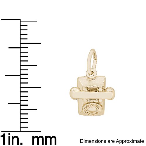 Rembrandt Charms Two-Tone Sterling Silver Phone Charm (10.5 x 11.5 mm)