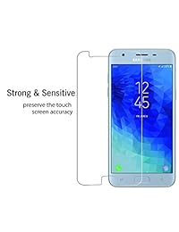 Ailun Protector de pantalla compatible con Galaxy J3 (2018), [3 unidades], cristal templado para Samsung Galaxy J3 (2018), borde 2.5D, antiarañazos, sin burbujas, antihuellas dactilares y revestimiento antimanchas de aceite, carcasa amigable