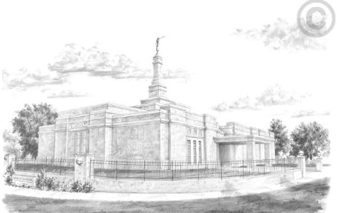 LDS Plastic Oklahoma City Oklahoma Temple Sketch Temple Recommend Holder - Chad Hawkins Temple Art