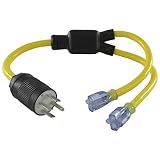 Conntek Y1450520S NEMA 14-50 50-Amp 125/250-volt RV/Generator Y-Adapter Plug to U.S. 15/20-Amp Female Connectors