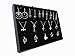 Black Velvet Jewelry Display Case with Stand for Pendants Charms Earrings, 15 Comparments and Pads