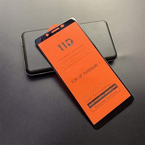 GUOSHU Premium Tempered Glass Screen Film Scratchproof 11D HD Full Glue Full Curved Screen Tempered Glass Film for Oppo F5 / Realme 1(Black) Anti-Scratch Screen Protector (Color : Black)