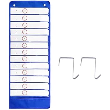 Daily Schedule Pocket Chart,Classroom Pocket Chart with 13+1 Pockets and 18 Blank Reusable Cards and 2 Hooks,Daily Educational Tools to Enhance Learning Awareness.
