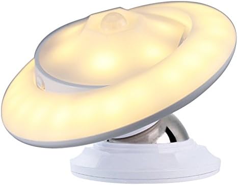Motion Sensor Night Light, Wahom UFO 360°Roation LED Wall Light, Wireless USB Rechargeable Security Lighting Lamp with Detachable Magnet Base